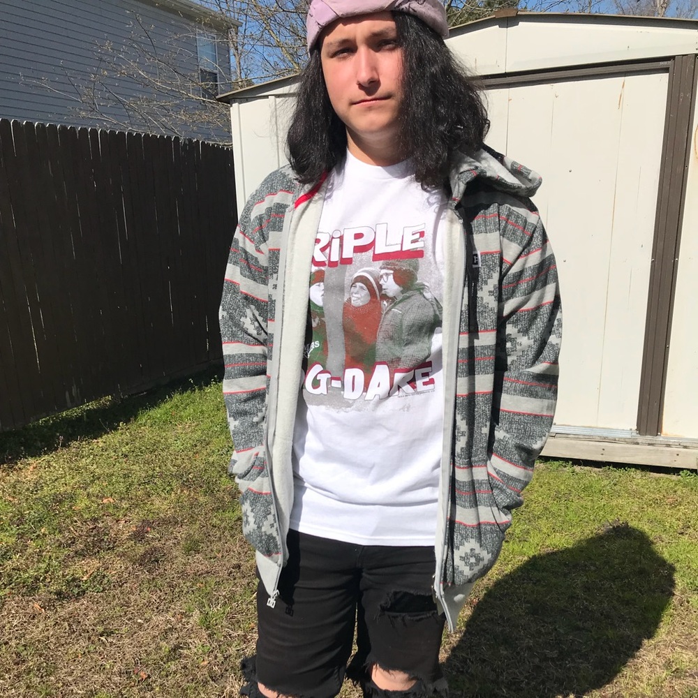 DC Gray Patterned Hoodie